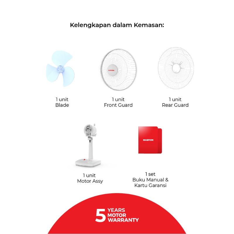MASPION F-23 DE DESK FAN KIPAS ANGIN MEJA (9 INCH/23 cm)