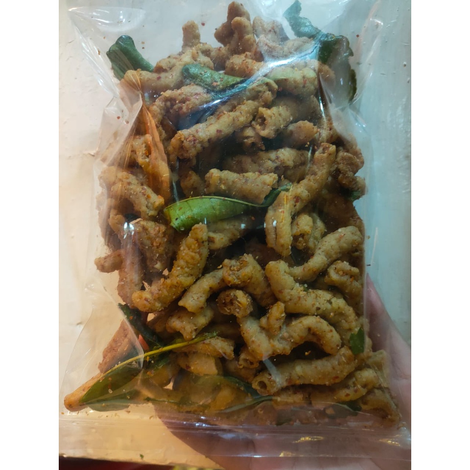 KERIPIK USUS 250gr / KRIPIK USUS AYAM / KERIPIK USUS KILOAN / KERIPIK USUS ASIN GURIH / PEDES DAUN JERUK