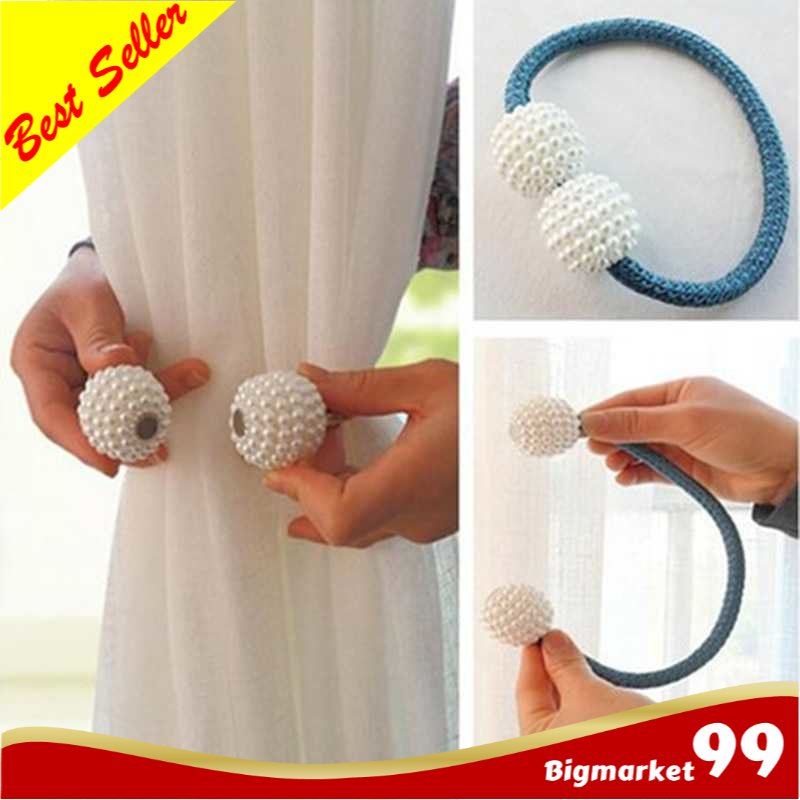 Tali Pengikat Tirai Gorden Hordeng Gordyn Unik dgn Magnet Clip 2 PCS