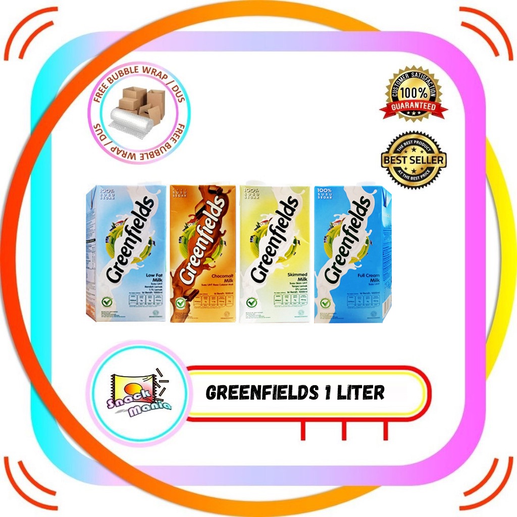 

Susu Greenfields Greenfield UHT Full Cream / Choco Malt / Low Fat / Skim Milk 1 liter