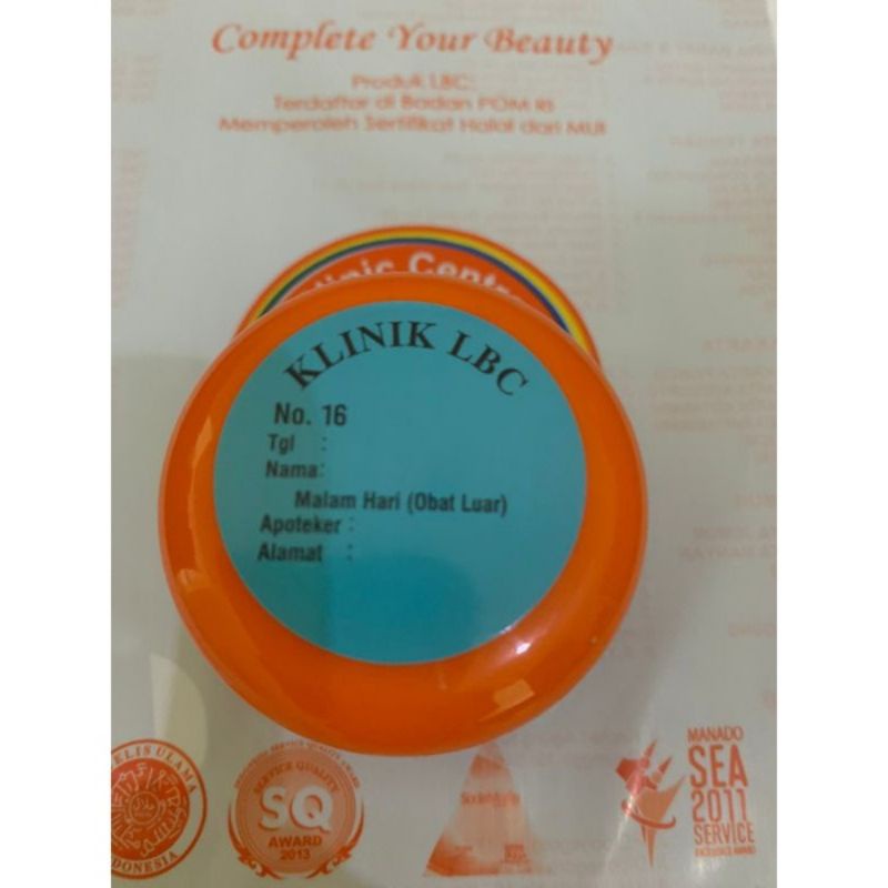 Cream Malam Pencerah  Lbc No.16