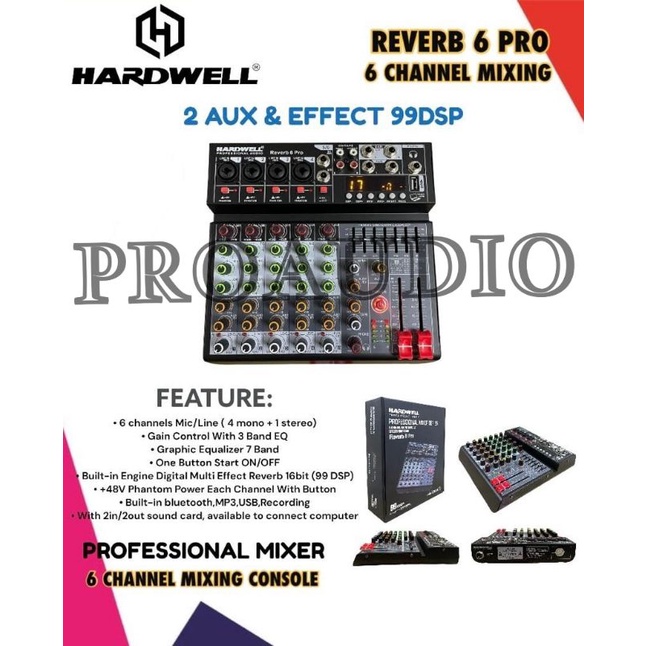 Mixer Audio HARDWELL Reverb 6 Pro Reverb6 Pro Soundcard Original