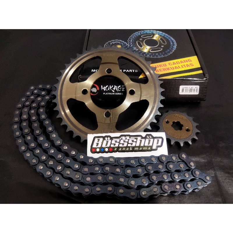 GEAR PAKET SEPUH HKG PLATINUM 40T/15/428H-104L GIR SET SUPRA X LAMA SUPRA FIT LAMA