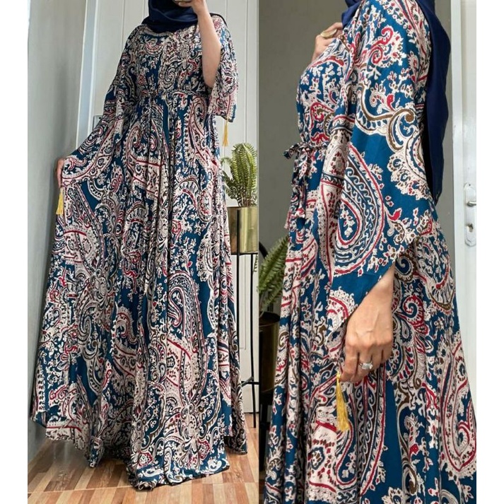 Batika Gown, GAMIS WANITA MUSLIM JUMBO CANTIK MOTIF BATIK FIT XXXL LD 130 BAHAN RAYON IMPORT KANCING BUSUI TERMURAH TERLARIS OOTD