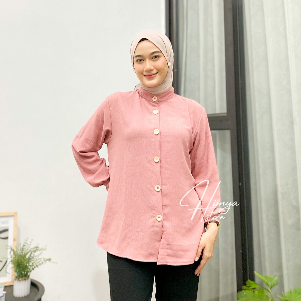 Kemeja Polos Wanita Big Size Ukuran S M L XL AIRFLOW CRINCLE Blouse