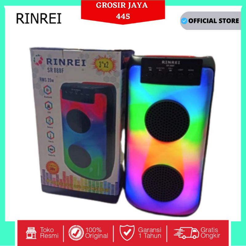 Speaker Portable Bluetooth 3&quot; x 2 Speaker Karaoke RINREI SR 888F