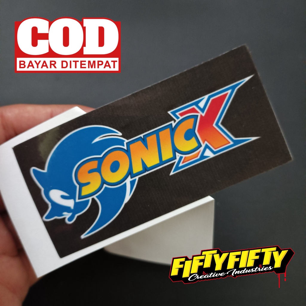 Stiker Print Cut SONIC Stiker Printing Laminasi Glossy Stiker Motor Mobil Helm Sudah Membentuk Pola Desain