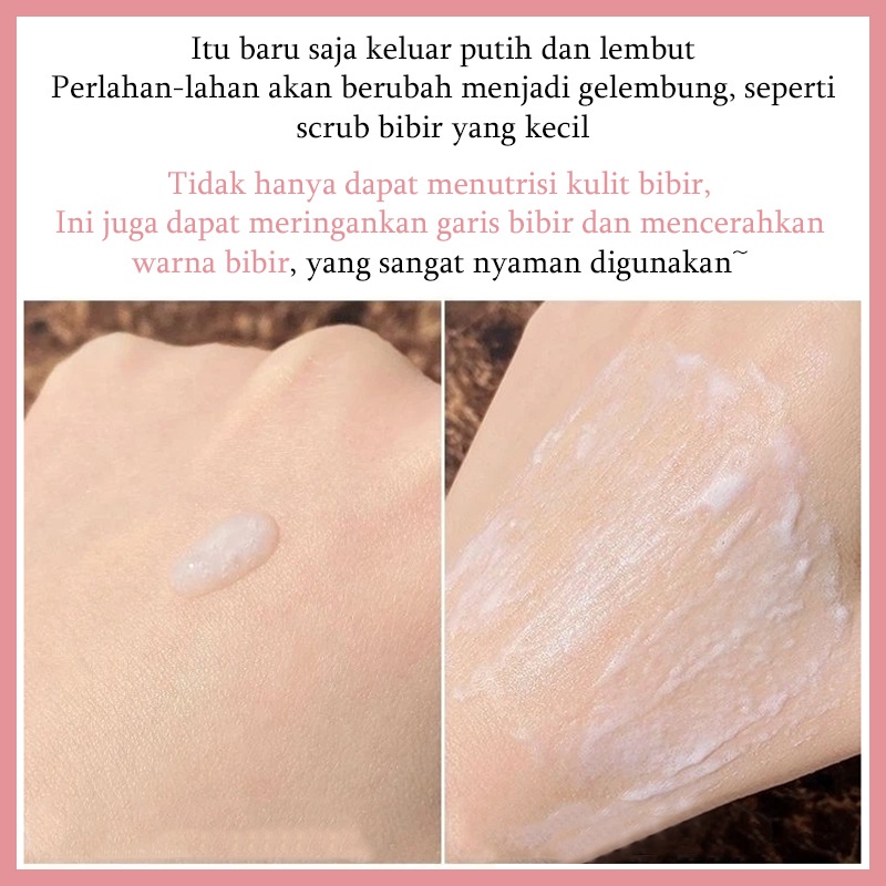 Lip balm Bubble Lip Scrub bubi bubi lip 12g Menghilangkan kulit mati dan kutikula di bibir Singkirkan bibir kering dan pecah