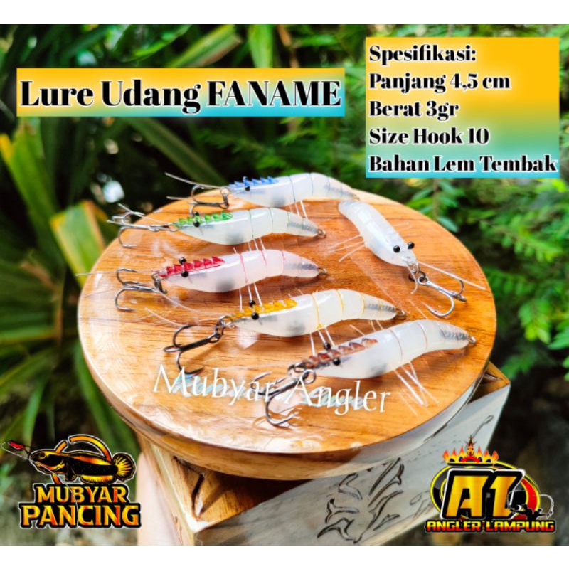 Lure Udang FANAME Handmade Lure of Me Umpan Casting Hampala
