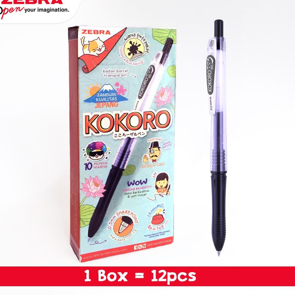 

️✔️✔️ Zebra Pulpen Gel KOKORO 0.5mm 12pcs / Pulpen Gel Kokoro Zebra Colours - 0.5 mm 1 lusin murah