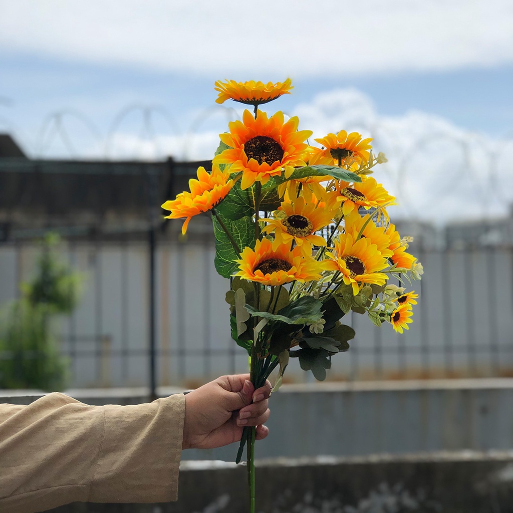 Bunga Hias Plastik Tangkai Matahari Hiasan Rumah Dekorasi Ruangan Meja Artificial Flower Satu7an PBP161