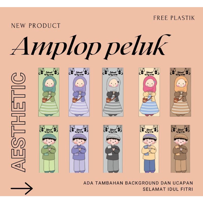 

( 1 lembar) Amplop Peluk Lebaran Viral Amplop Unik Amplop Aesthetic