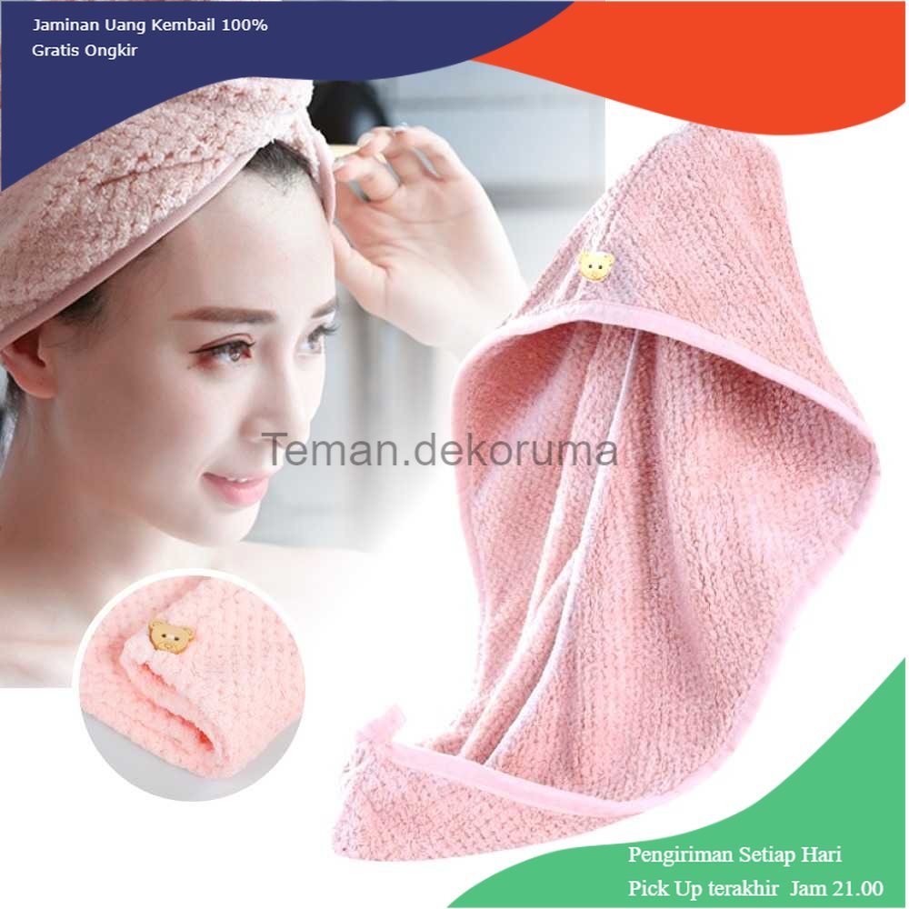 TD-KMN ERDONG Handuk Pengering Rambut Kepala Hair Wrap Drying Towel - FO60