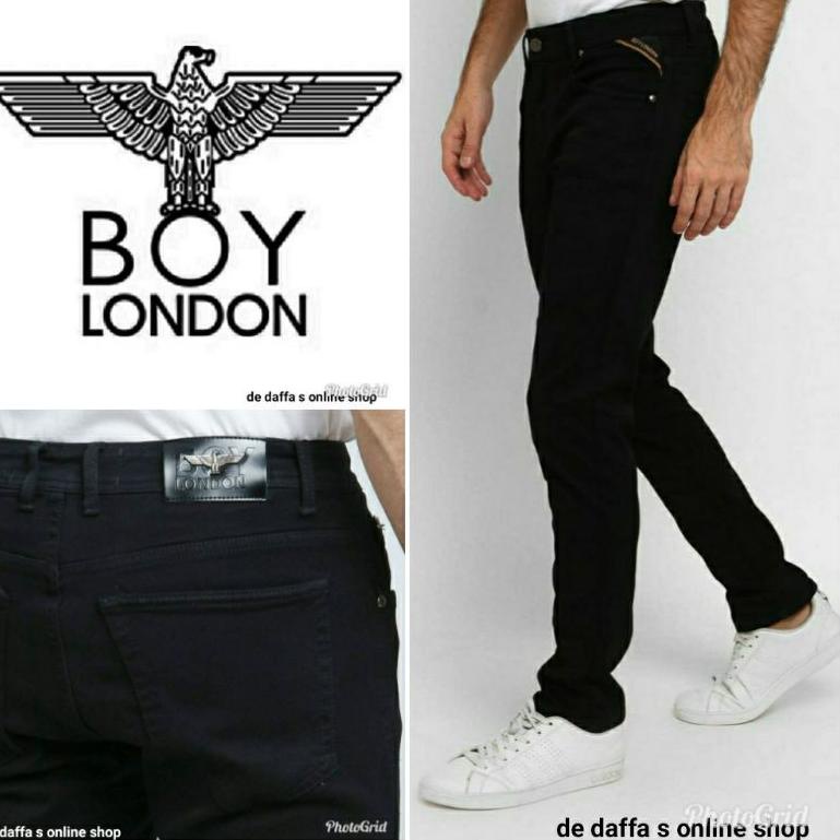 TREN TERBARU Celana Jeans Pria Original BOY LONDON - Black Slim Fit 29.