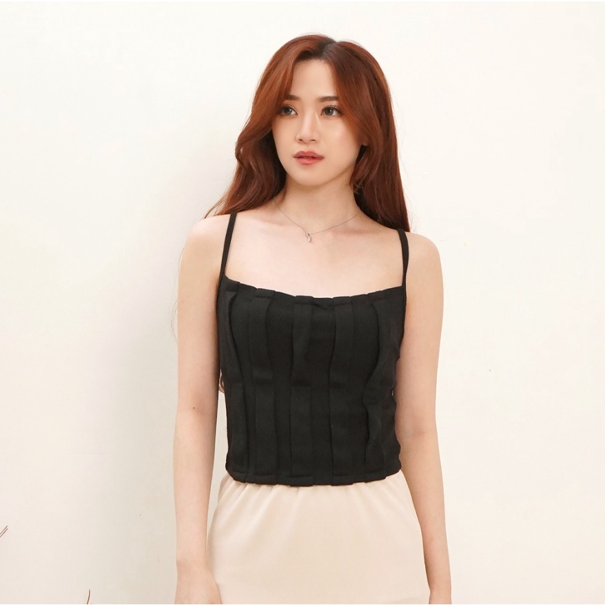 CAVALU Knit Korean Tank Top Crop Top Rajut Korea Tengtop Baju Atasan Wanita 231