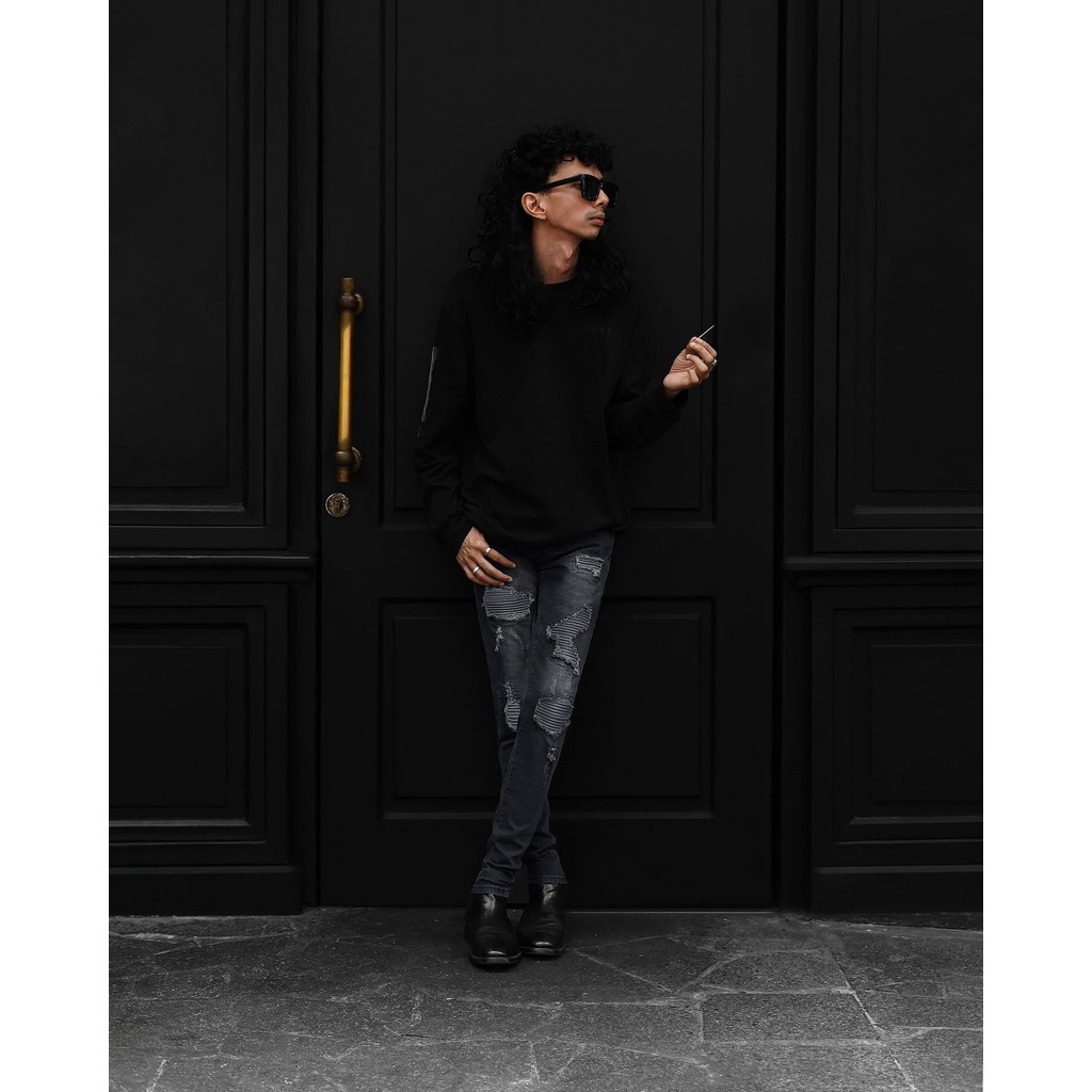 Rucas Grey Caviar Leather Jeans