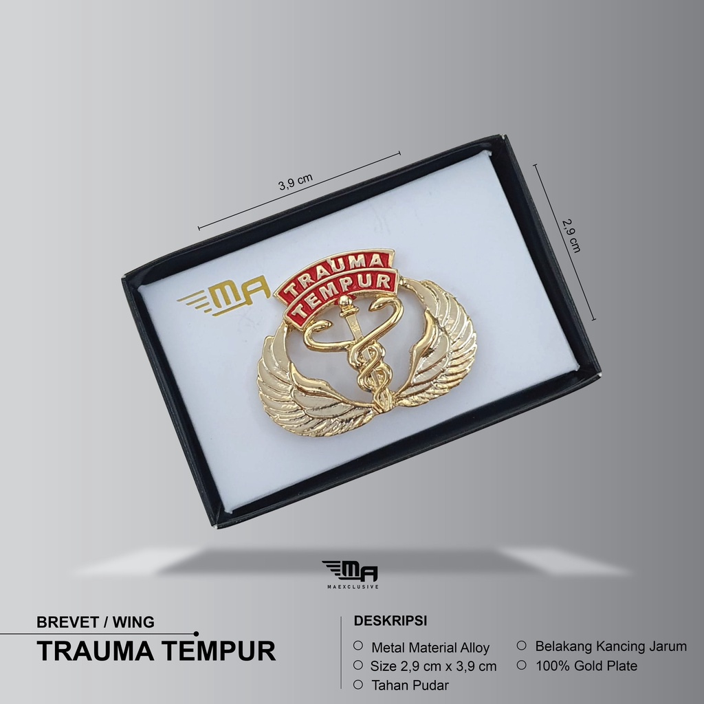 WING TRAUMA TEMPUR PDH BRIVET BREVET PIN TRAUMA TEMPUR