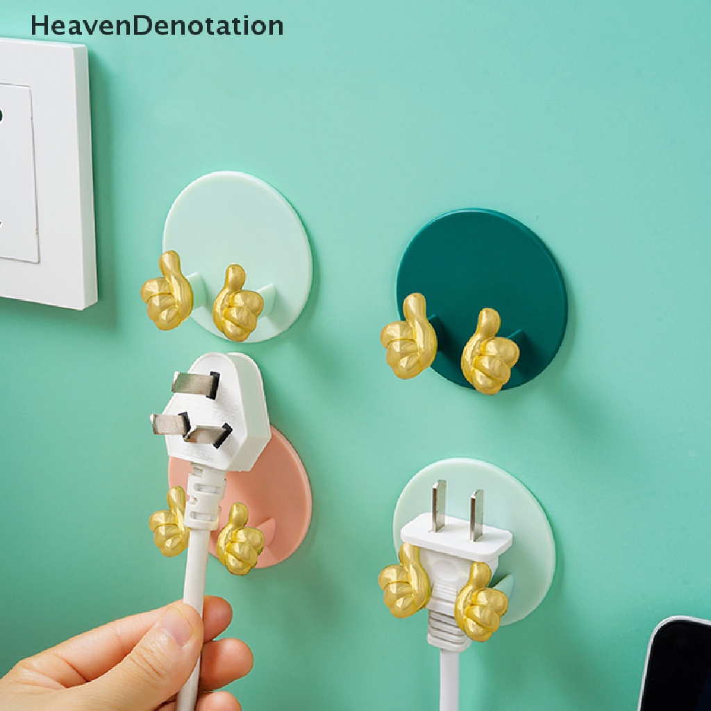 [HeavenDenotation] Kreatif Thumb Plug Holder Punching-free Dinding Perekat Kunci Tas Gantungan Hook Kamar Mandi Gadget Handuk Rak Silet Dapur Gadget Kait HDV