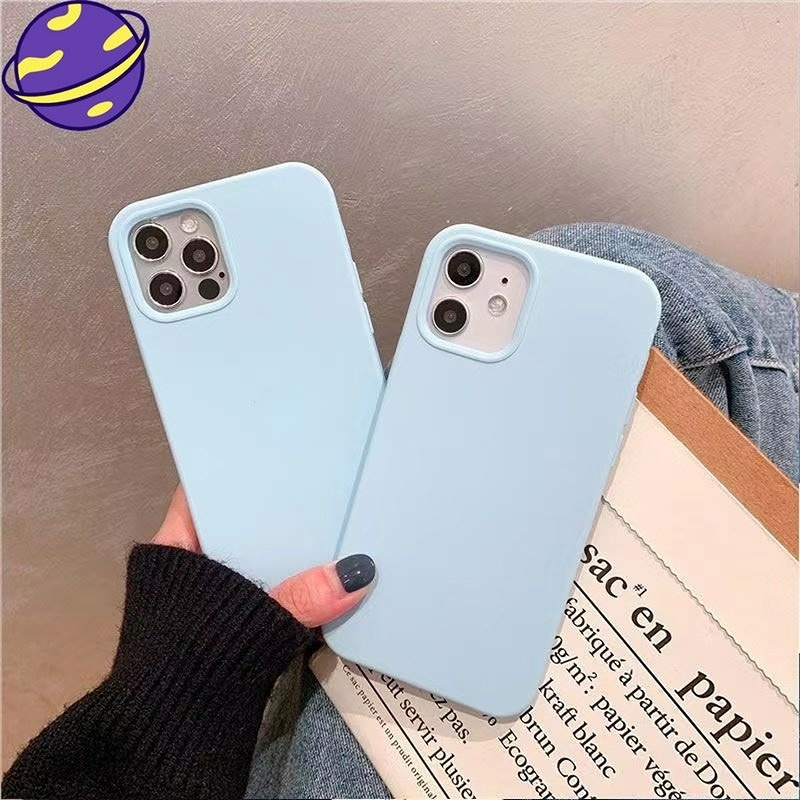 IPHONE Dengan Lo-go Blackcurrant Casing Ponsel Silikon Untuk Iphone14 12 13 11 Pro X/xs Max Anti Jatuh Lembut Penutup Belakang Xr 14Plus Casing