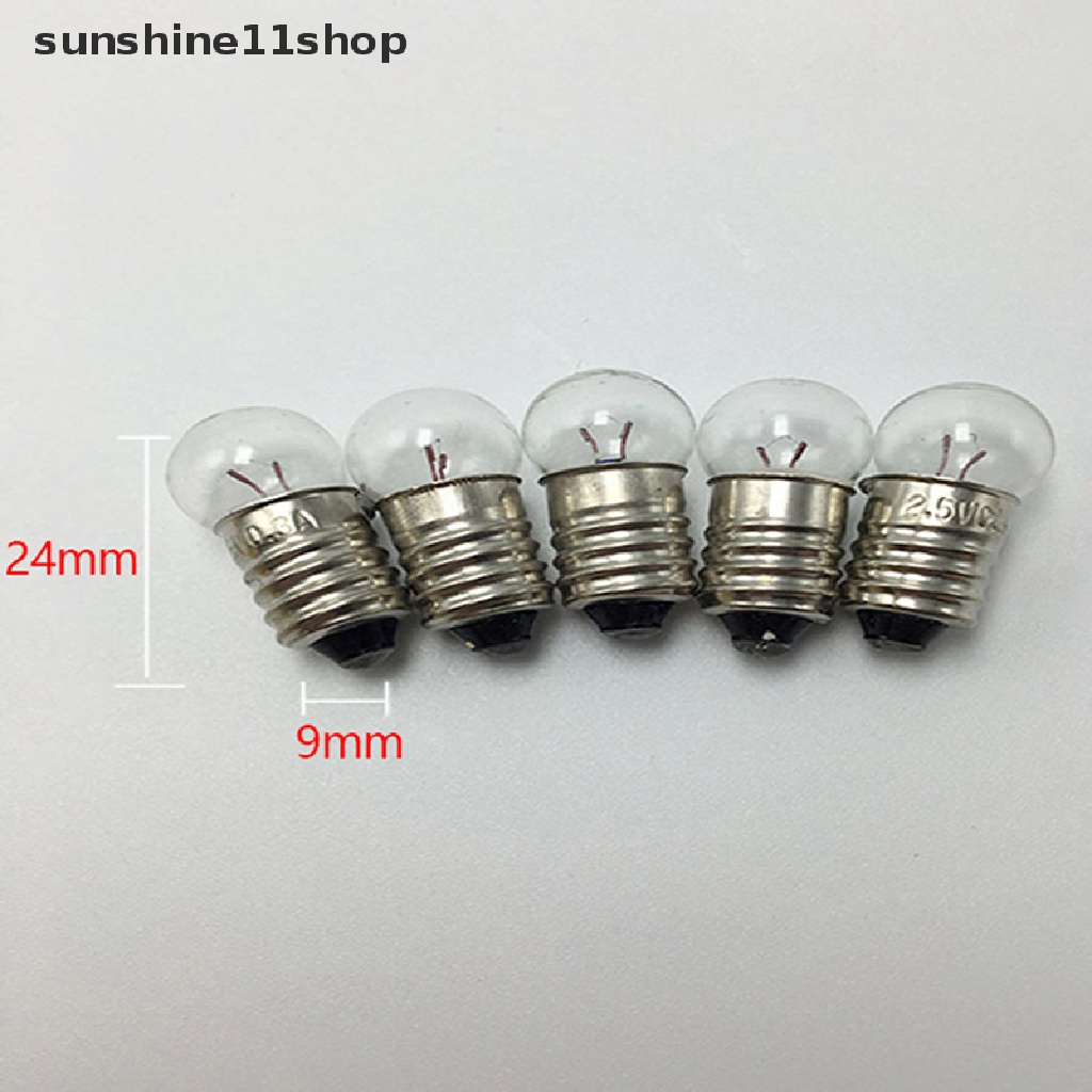 Sho 10PCS Miniatur Bulat 0.3A 2.5V Lampu Kecil Untuk Bohlam Percobaan Siswa N