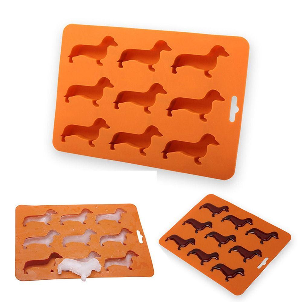 Solighter 3D Dachshund Home Cetakan Kue Permen Biskuit Dessert Anak 9lubang