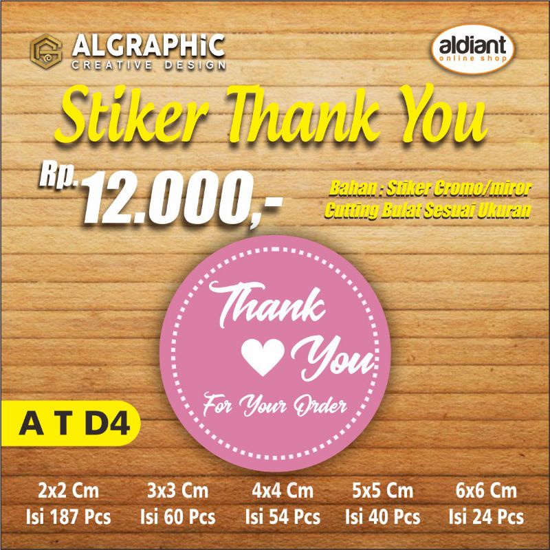 

STIKER THANKS YOU/LABEL MAKANAN/CROMO