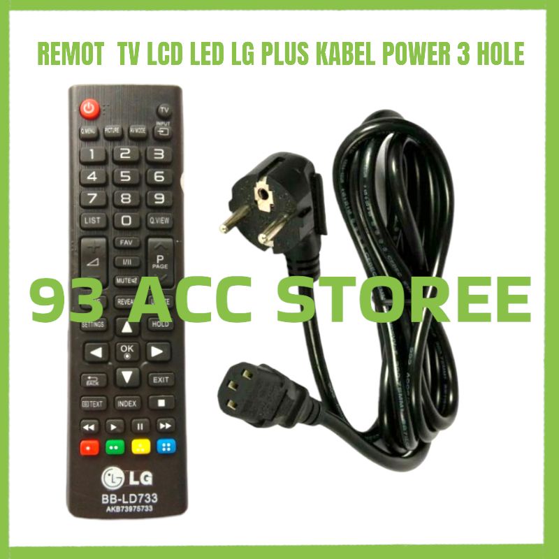 kabel power tv lcd LED plasma LG 3 hole plus remot plasma LG