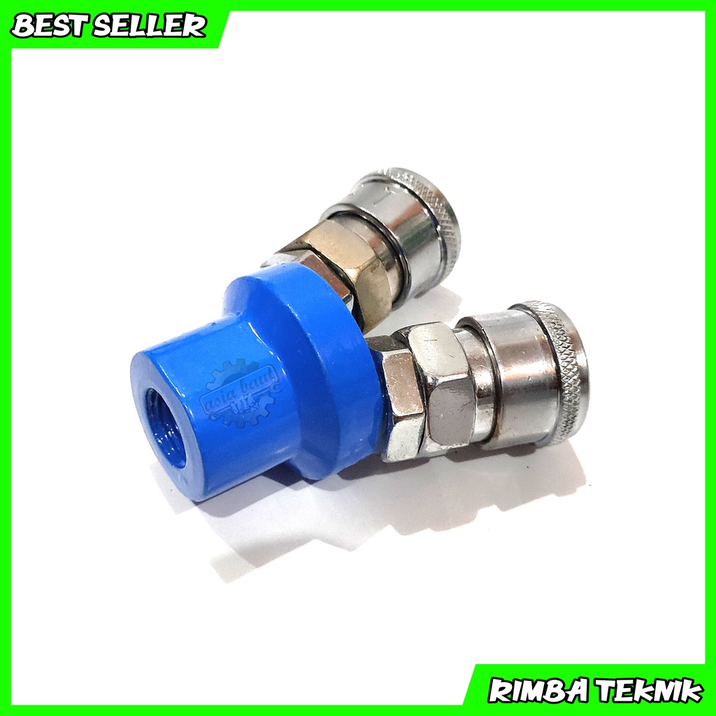 PROMO Quick Coupler 2 Way 1/4 inch / Coupler 2 Cabang / Sambungan Kran Angin Mesin kompresor