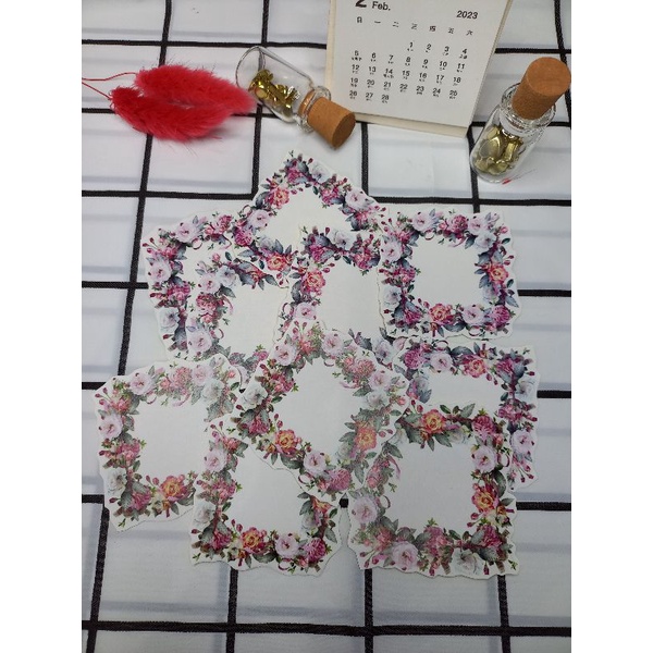 

Red Square flower frame sticker