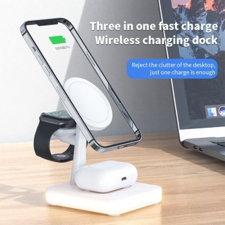 ELAVO ORIGINAL Wireless FAST Charging Dock Stand Quick Charger HP Iphone X XR XS 11 12 13 14 15 Pro max airpods apple watch 3 4 5 6 7 8 9 ULTRA SE iwatch 40mm 42mm 38mm 41mm 45 49 Charge hp Jam