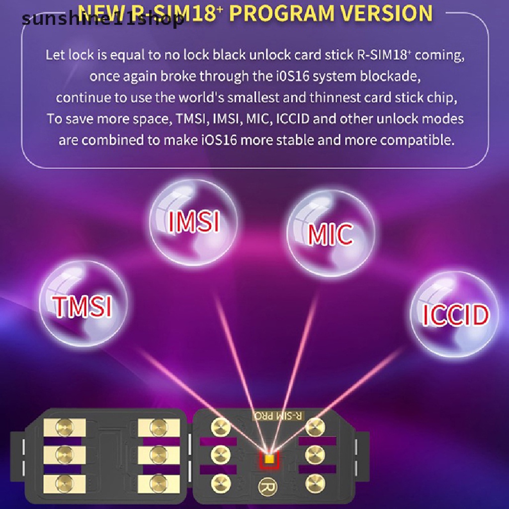 Sho v28 R-SIM18+Kartu Pembuka CPU Dual-Chip Untuk IPhone14~6Seri Versi 5G iOS16 N