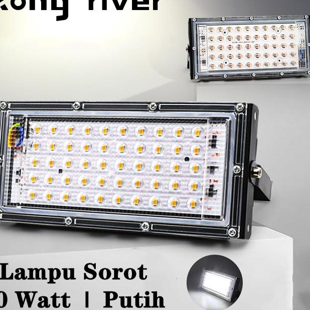 Restock RONG RIVER 220V Lampu Sorot 50Watt IP65 Anit Air Lampu Tembak Super Terang Lampu Sorot Taman