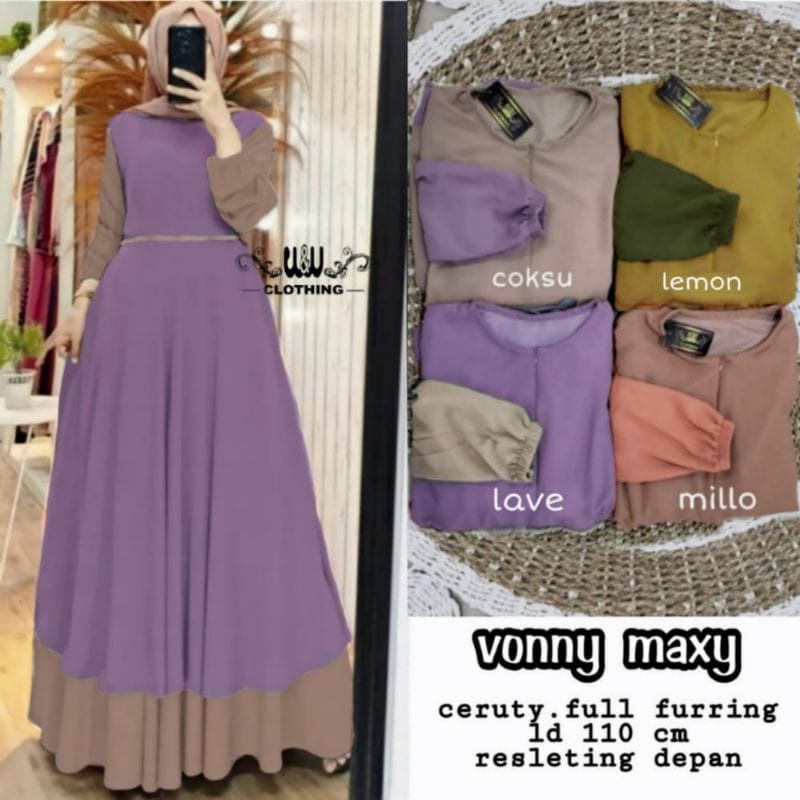 Vonny maxy gamis ceruty dress murah premium
