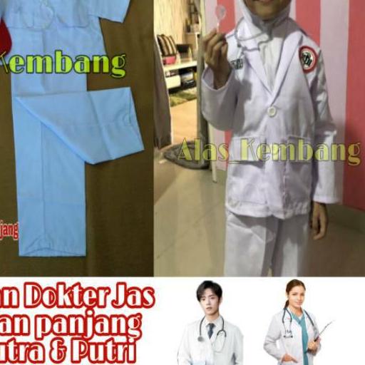 ☁ TERBARU Baju Dokter Model Jaz Lengan Panjang / Kostum Dokter u/Putra-Putri ✦
