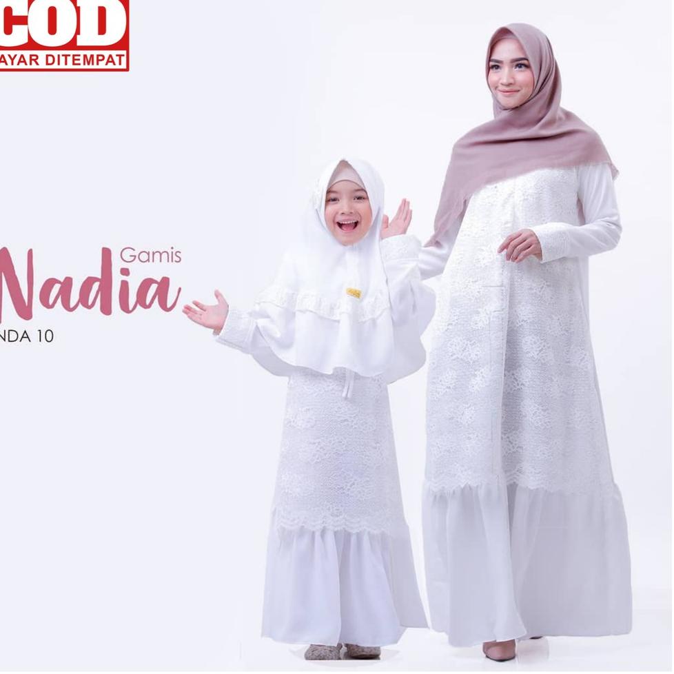 SALE TERBATAS Gamis Putih Brukat Couple Ibu Anak Terbaru 2022 Gamis Putih Manasik Haji Gamis Putih L