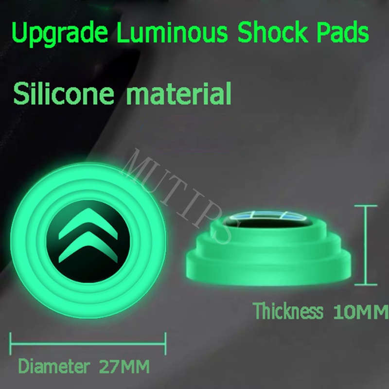 Citroen 4 /8 /12 /16Pcs Baru Luminous Type Bagasi Pintu Mobil Anti Shock Tabrak Pad Silikon Stiker Mengurangi Kebisingan Penyangga Untuk c3 c4 c5