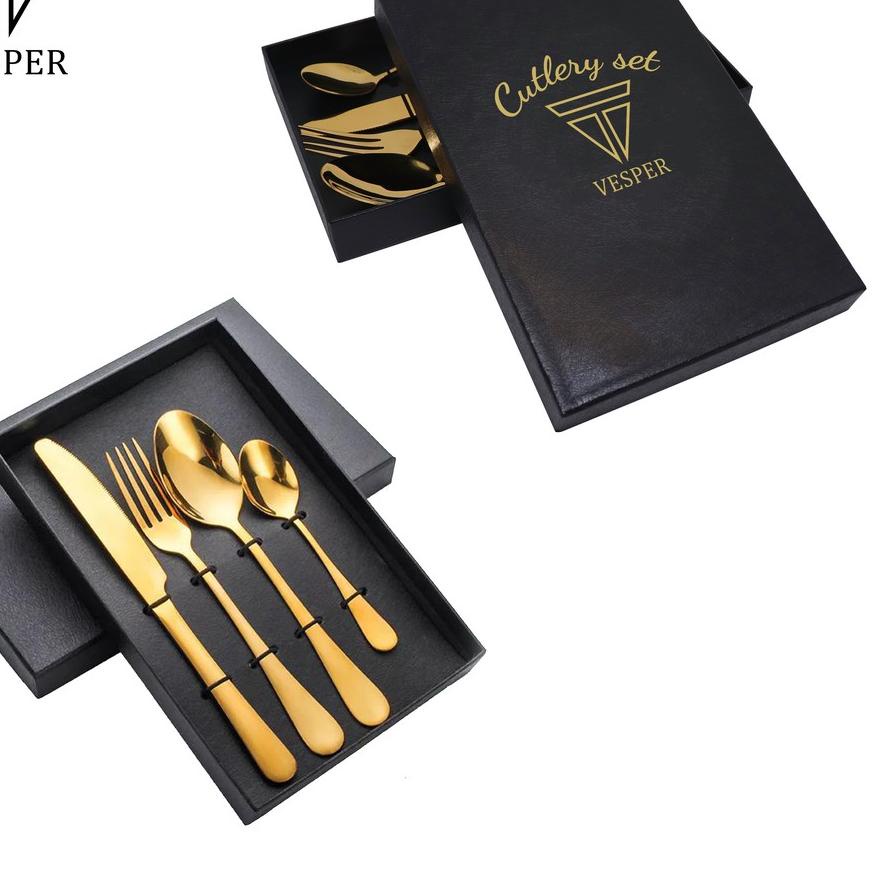 

➭ paket hampers sendok garpu vesper cutlery set / kado gift box cutleries special edition ♣