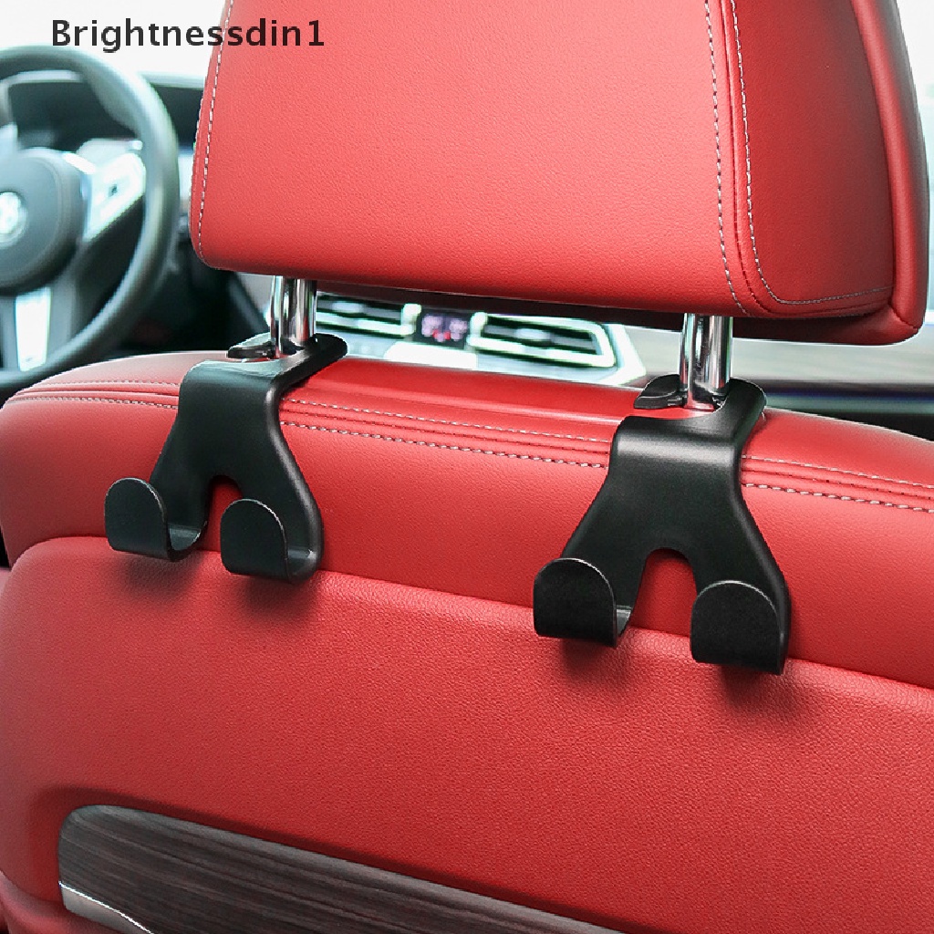 [Brightnessdin1] New Double Head Car Back Seat Hooks Headrest Gantungan Handbag Tas Gantung Holder Interior Organizer Storage Hook Butik