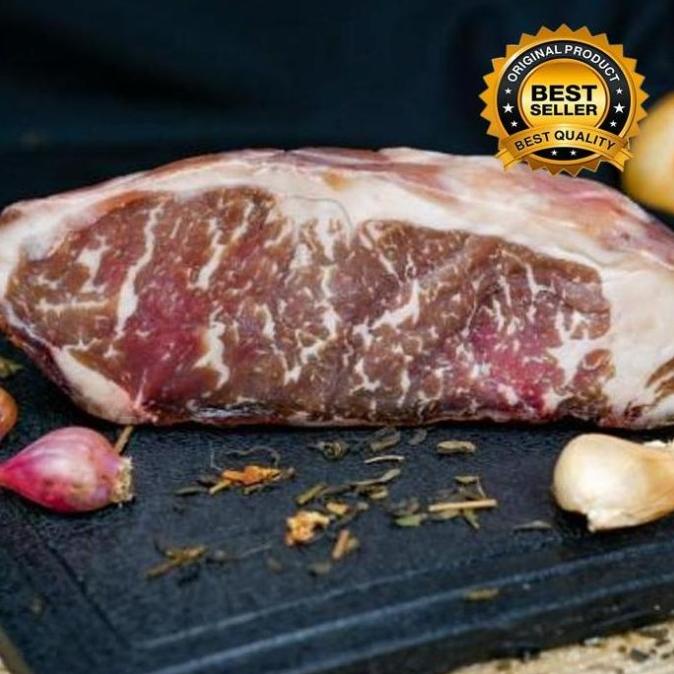 

DRY AGED 25 DAYS FULL BLOOD BLACK ANGUS SIRLOIN MB5+ BEEF STEAK H65464UJ