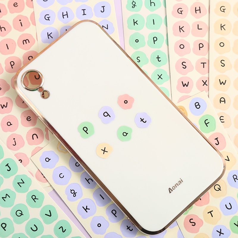 

Sticker color Letter scrapbook jurnal sticker alphabet pattern Pupy lucu pastel