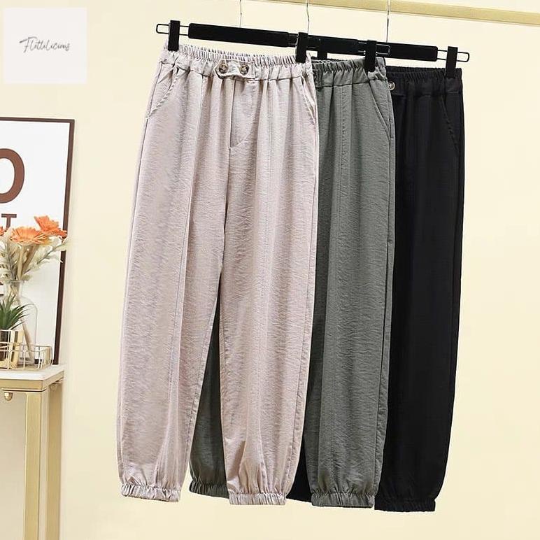 EDELYN PANTS - celana joger/ celana crinkle / celana panjang / pants murah / celana bahan
