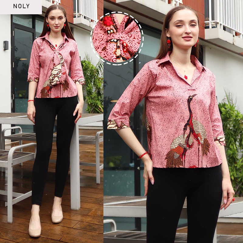 Evercloth Noly Baju Batik Wanita Kebaya Batik Couple Modern Set Atasan