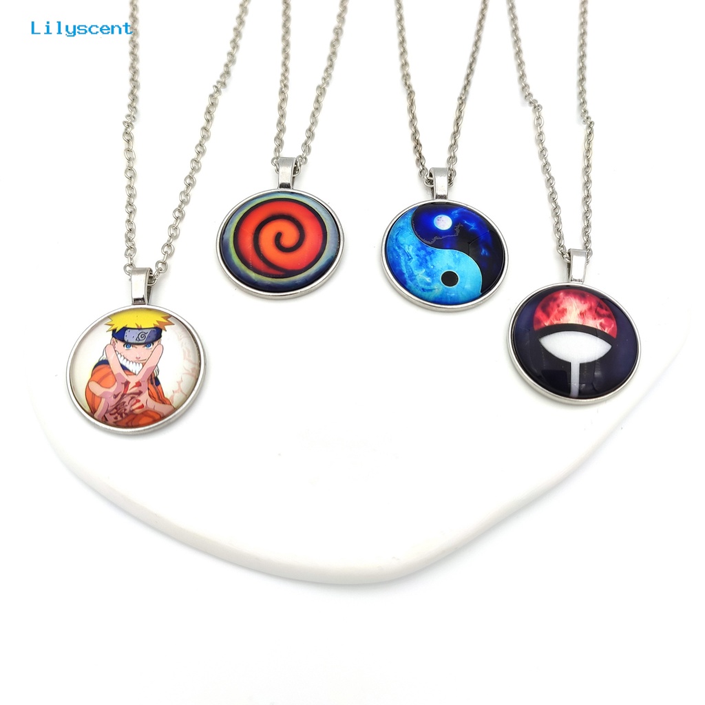 [LS] Charm Kalung Anime Peripheral Pola Unik Bentuk Bulat Geometris Dengan Liontin Menghias Menawan Aksesoris Anime Naruto Liontin Kalung Untuk Penggemar Anime