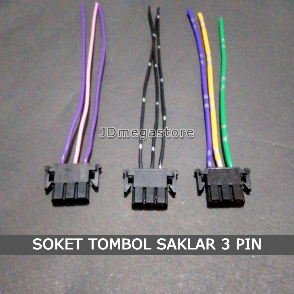 (Grosir/COD) Soket Tombol 3 Pin Starter, Dim, Klakson, Lampu Reting - KABEL BINTIK