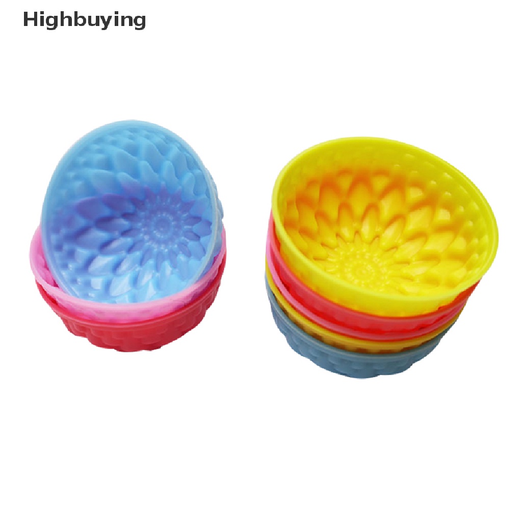 Hbid 1/5Pcs 5 cm Food-Grade Silikon Plum Blossom Muffin Cup Cupcake Cetakan Coklat Puding Jelly Cetakan Kue Sabun Cetakan Bakeware Glory
