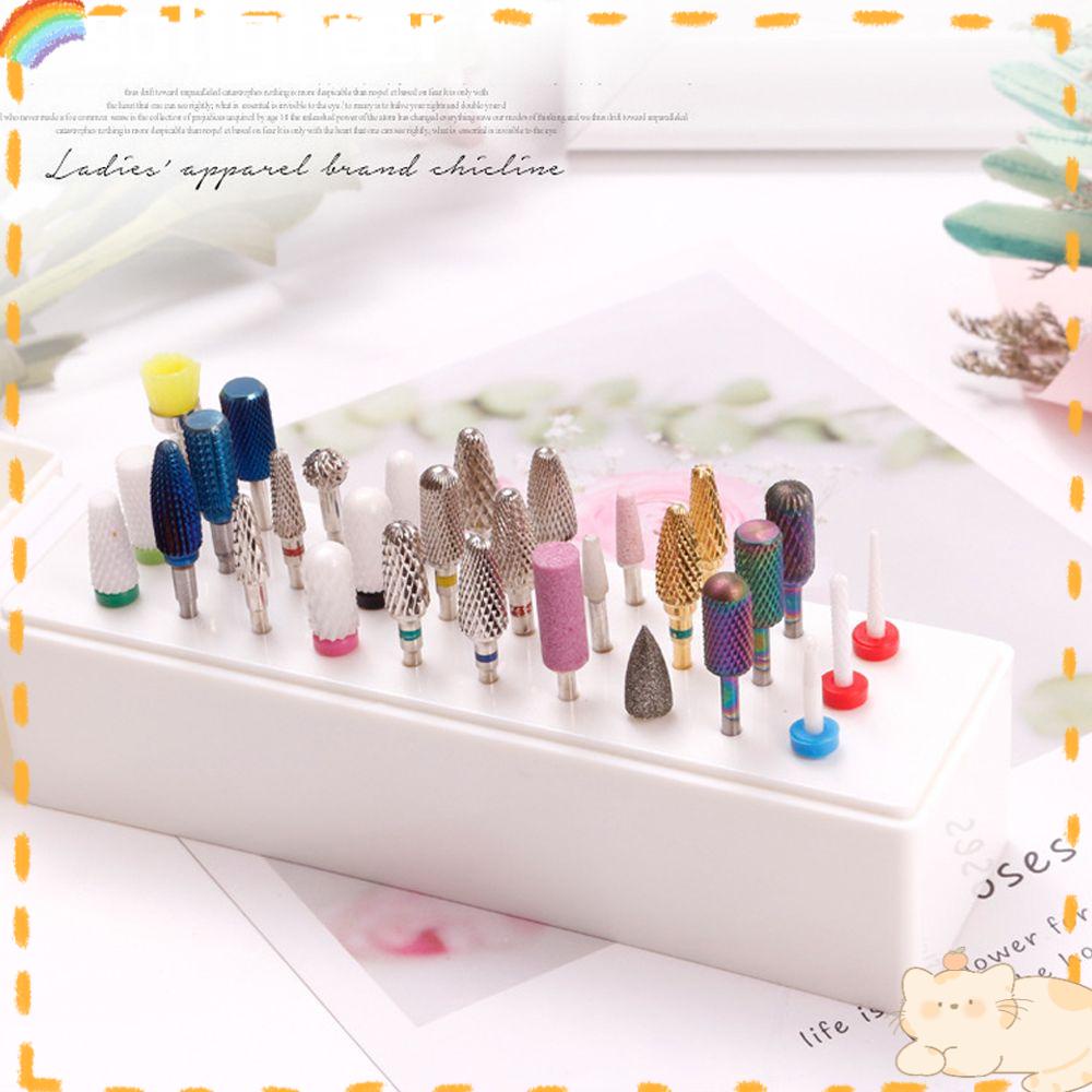 Solighter Nail Art 30lubang Manicure Gerinda Display Bit Holder