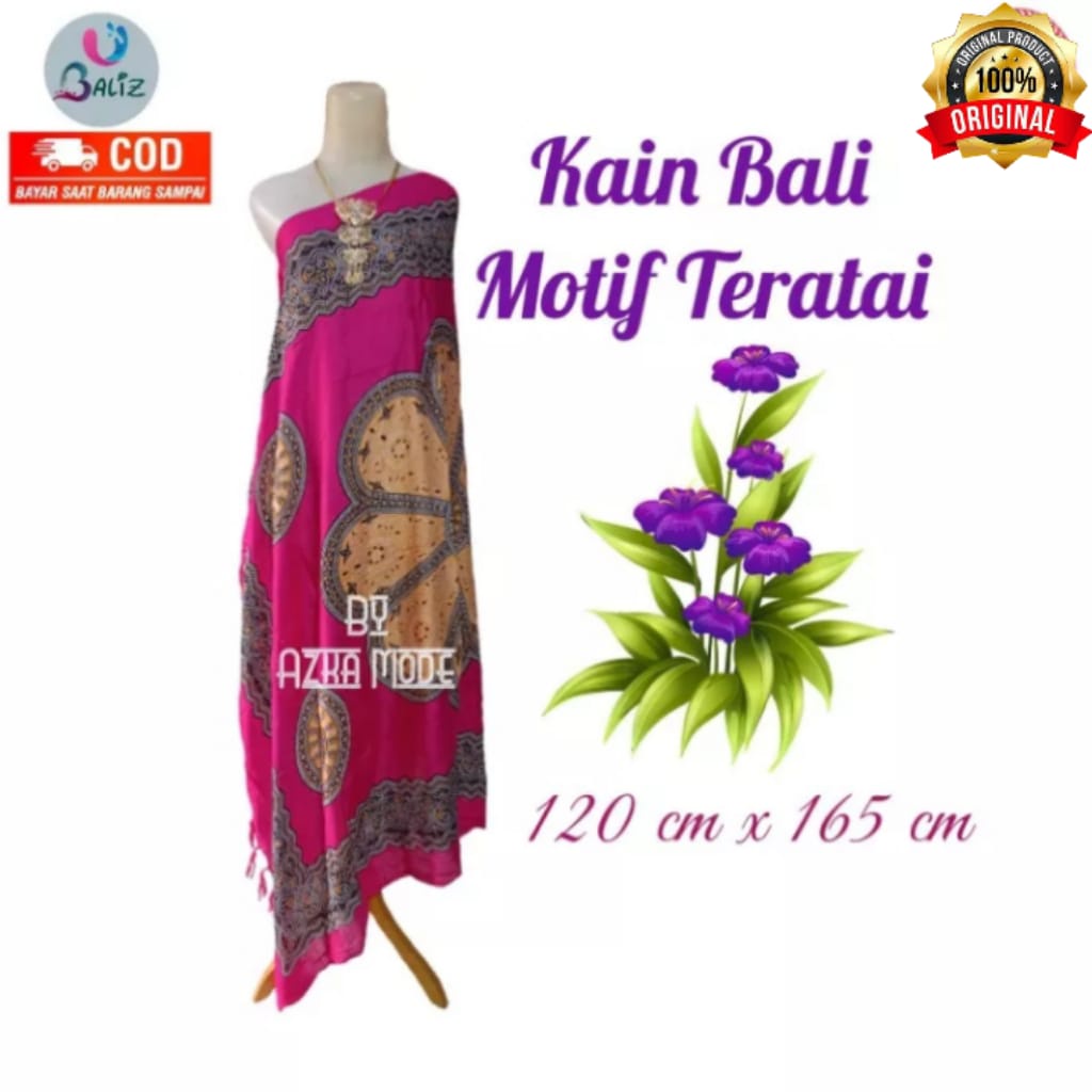 Kain Pantai Kain Bali Pantai - Kain Bali Motif Teratai Ukuran Standar - Sarung Pantai SEMBILAN MODE - Sarung Bali - Kain Pantai - Kain Katun Jepang - Kain Untuk Hiasan Dinding - Kain Untuk Plafon Mobil Truk Dan Mobil 3/4 Lainnya