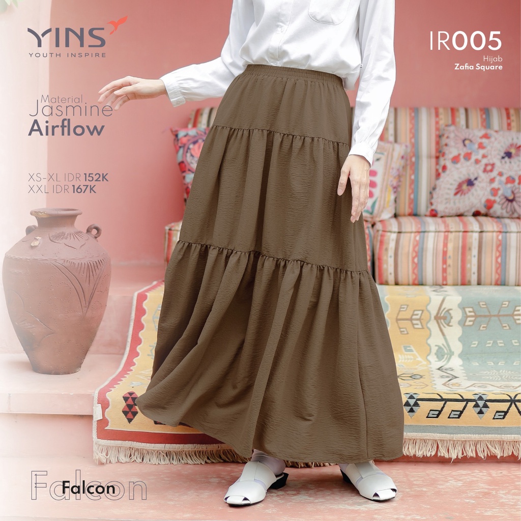 Inspire Rok IR 05 Bahan Jasmine Airflow Bawahan Rok Polos Muslimah Simpel Modern Casual Outfit by YINS bisa COD