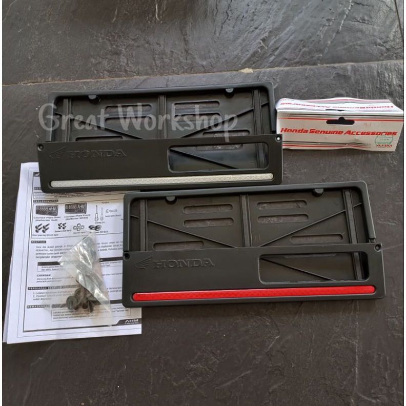 PROMOO Cover Plat Honda Original AHM, Cover dudukan tutup plat Honda Genuine Accecories