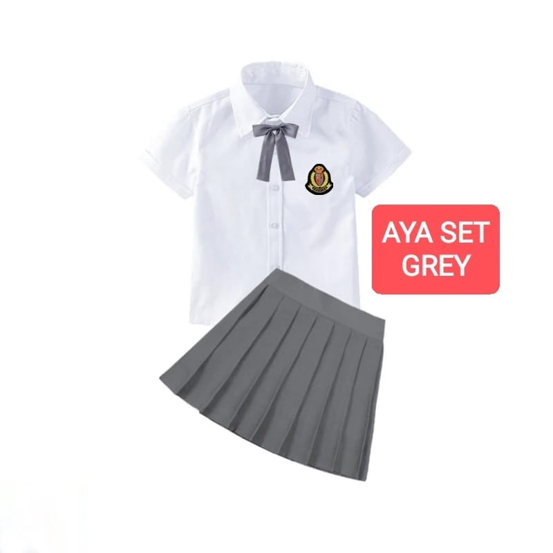 AYA SET BAJU SETELAN ANAK CEWEK SERAGAM SEKOLAH ALA JEPANG KOREA UNIFORM COSPLAY IMPORT